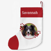 Aangepaste fotosjablonen met snoepstokjes en naam kleine kerstsok (Achterkant)