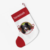 Aangepaste fotosjablonen met snoepstokjes en naam kleine kerstsok (Achterkant (Hangend))