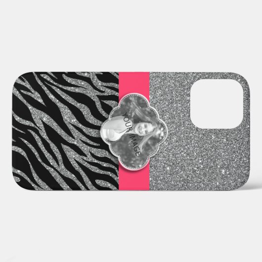 Aangepaste fotosjabloon Girly Pink Animal Pattern Case-Mate iPhone Case (Achterkant (horizontaal))