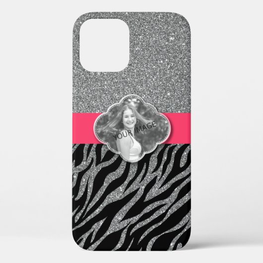 Aangepaste fotosjabloon Girly Pink Animal Pattern Case-Mate iPhone Case (Achterkant)