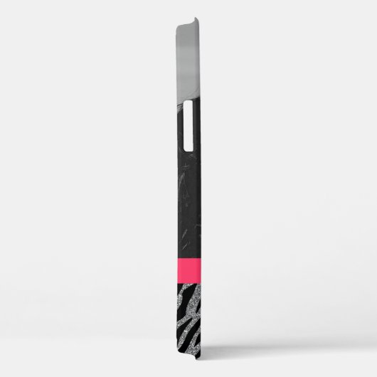 Aangepaste fotosjabloon Girly Pink Zebra Stripes Case-Mate iPhone Case (Achterkant / Rechts)