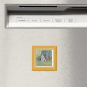 Aangepaste fotosjabloon Goudgeel & Wit Magneet (Insitu (Vaatwasser))