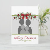 Aangepaste fotosjabloon met kerstgrond feestdagenkaart (Staand voorkant)