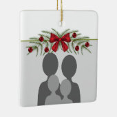 Aangepaste fotosjabloon met kerstgrond keramisch ornament (Rechts)