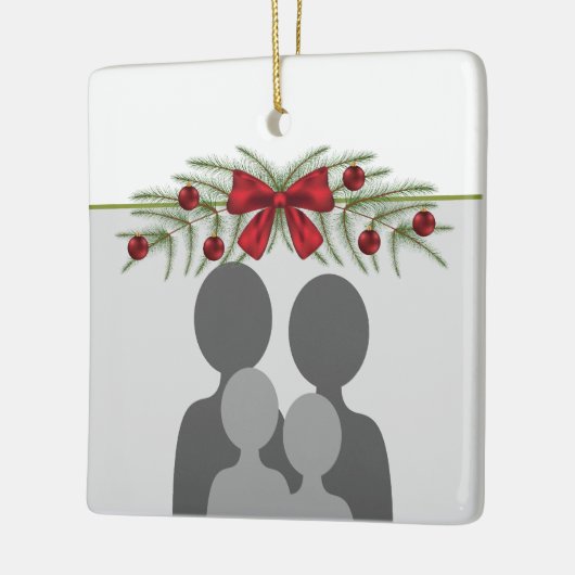 Aangepaste fotosjabloon met kerstgrond keramisch ornament (Links)