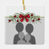 Aangepaste fotosjabloon met kerstgrond keramisch ornament (Voorkant)