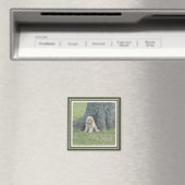 Aangepaste fotosjabloon mosgroen en wit magneet (Insitu (Vaatwasser))