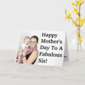 Aangepaste fotosjabloon voor zuster Moederdag Kaar Kaart (Gele Bloem)