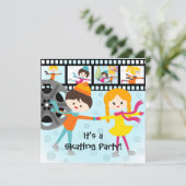 Aangepaste fotoSkating Party-uitnodigingen Kaart (Staand voorkant)