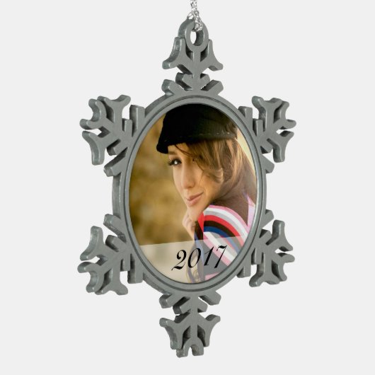 Aangepaste fotosnowflake-versiering tin sneeuwvlok ornament (Links)