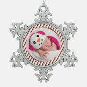 Aangepaste fotosnowflake-versiering tin sneeuwvlok ornament (Voorkant)
