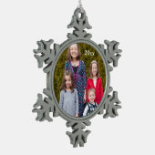 Aangepaste fotosnowflake-versiering tin sneeuwvlok ornament (Links)