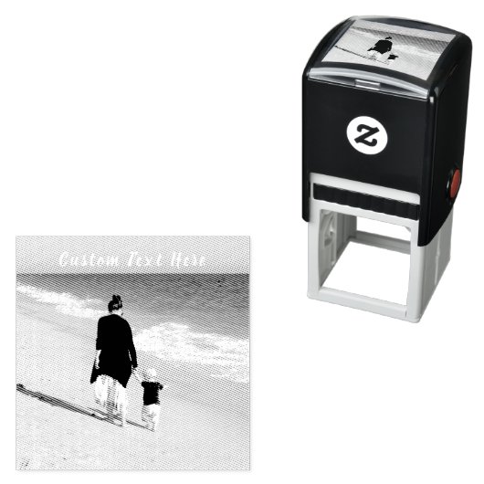 Aangepaste fotostempel met tekst Uw eigen ontwerp Zelfinktende Stempel (In situ)