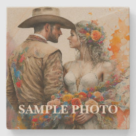 Aangepaste Fotostenen Onderzetter – Trouwen