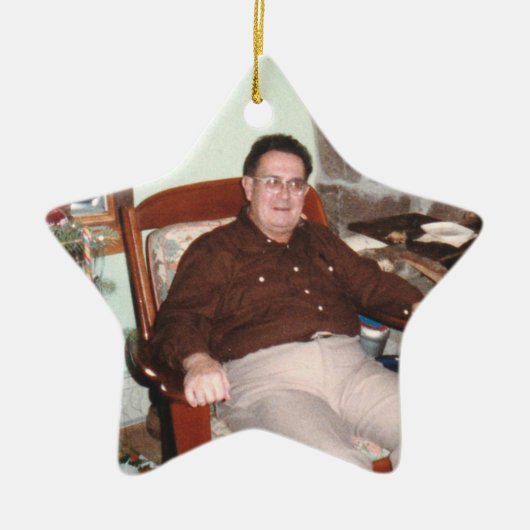 Aangepaste fotosterren in het kader van de herdenk keramisch ornament (Voorkant)