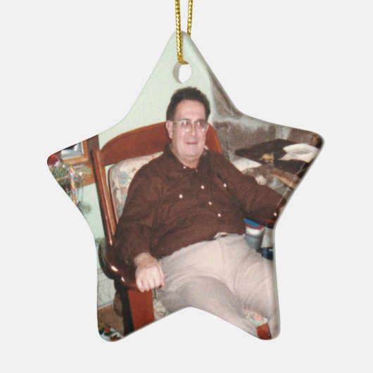 Aangepaste fotosterren in het kader van de herdenk keramisch ornament (Links)