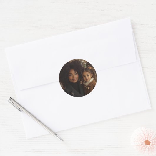 Aangepaste fotostickers ronde sticker (Envelop)