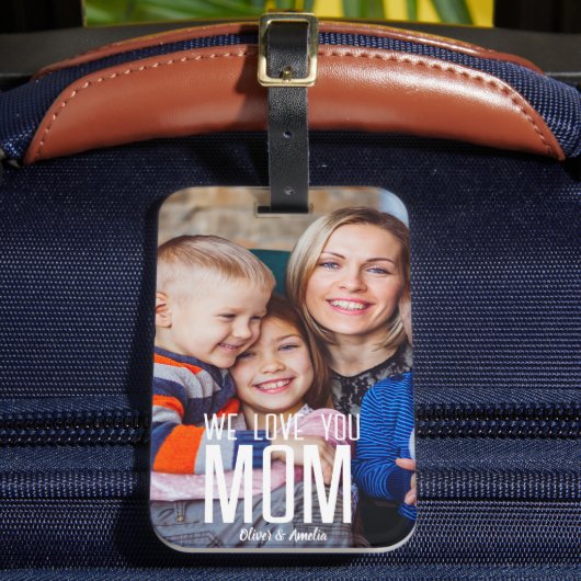 Aangepaste fototaslabel met 'Ik hou van jou, mama' Bagagelabel (Voorkant Insitu 2)