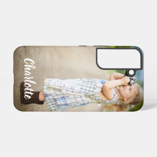 Aangepaste fototekst aangepast samsung galaxy hoesje (Achterkant horizontaal)