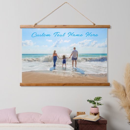 Aangepaste fototekst Afbeelding van je familie Fot Hangend Wandkleed (Slaapkamer)