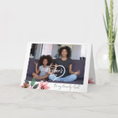 Aangepaste fototekst Bloemige Gelukkige Moederdag Feestdagen Kaart (Voorkant)