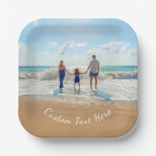 Aangepaste fototekst Borden Uw familieontwerp Papieren Bordje