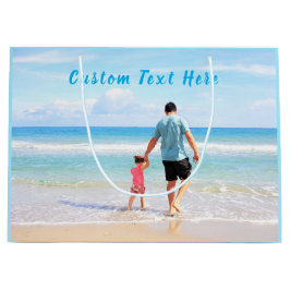 Aangepaste fototekst cadeau voor je familie foto's groot cadeauzakje