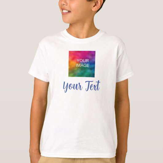 Aangepaste fototekst Calligraphed Script Kinder Bo T-shirt (Voorkant)