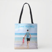 Aangepaste fototekst Canvas tas je familie foto's  (Voorkant)