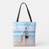 Aangepaste fototekst Canvas tas je familie foto's  (Achterkant)