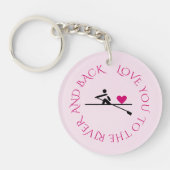 Aangepaste fototekst dubbelzijdige roze roeiers sleutelhanger (Voorkant)