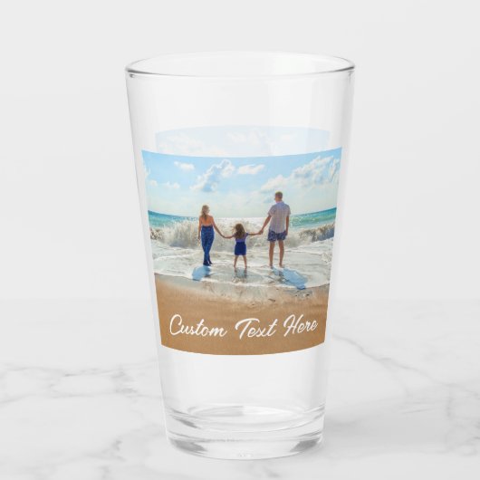 Aangepaste fototekst Glas je eigen foto's Gift (Achterkant)