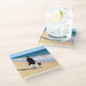 Aangepaste fototekst Glass Onderzetter Je foto's M (Schuin)