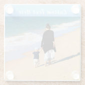 Aangepaste fototekst Glass Onderzetter Je foto's M (Achterkant)