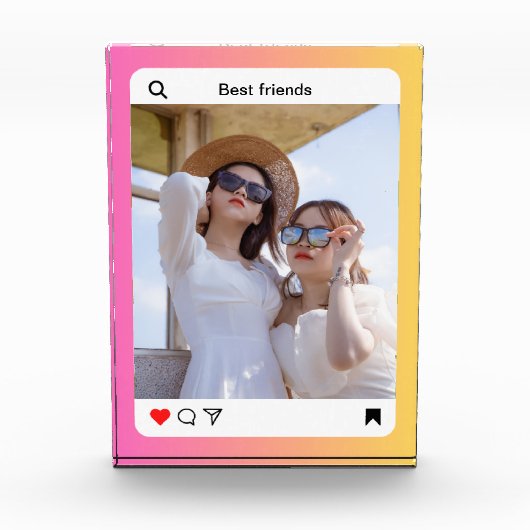 Aangepaste fototekst Instagram Block Deco Fotoblokken (Voorkant)
