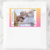 Aangepaste Fototekst Instagram Modern Roze Rechthoekige Sticker (Tas)