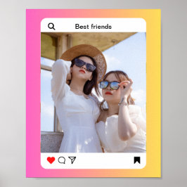 aangepaste fototekst instagram Poster papier (mat)