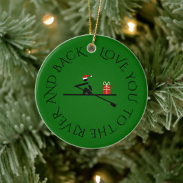 Aangepaste fototekst kerstboomrower groen keramisch ornament