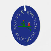 Aangepaste fototekst kerstboomrower navy metalen ornament (Voorkant links)