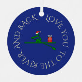 Aangepaste fototekst kerstboomrower navy metalen ornament (Voorkant)