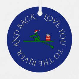 Aangepaste fototekst kerstboomrower navy metalen ornament