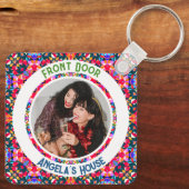 Aangepaste Fototekst Kleurrijke Housewarming Gift Sleutelhanger (Achterkant)