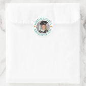 Aangepaste fototekst kleuterafsluiting ronde sticker (Tas)