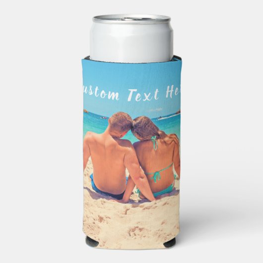 Aangepaste fototekst Koelbox je liefdesfoto's Seltzer Blikjeskoeler (Seltzer Voorkant)