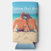 Aangepaste fototekst Koelbox je liefdesfoto's Seltzer Blikjeskoeler (Achterkant)