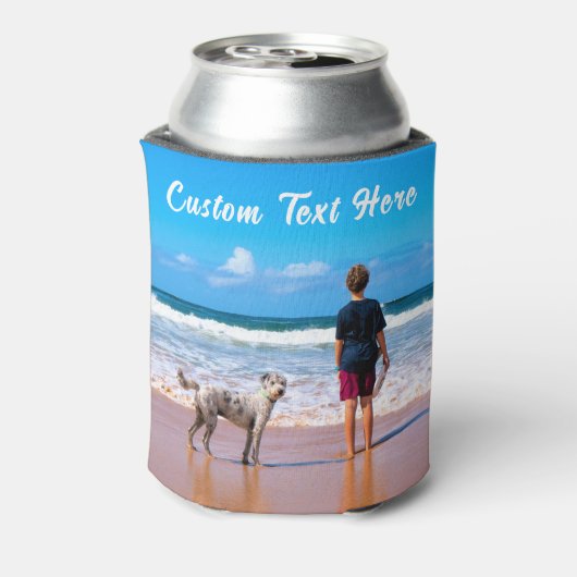 Aangepaste fototekst Koelbox Uw foto's bekijken Blikjeskoeler (Blikje Achterkant)