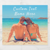 Aangepaste fototekst Mousserende wijn Label uw fot Sparkling Wijnetiket (Enkel label)