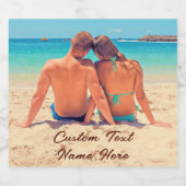 Aangepaste fototekst Mousserende wijn Label uw fot Sparkling Wijnetiket (Enkel label)