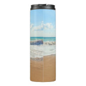 Aangepaste fototekst Naam Thermal Tumbler Uw foto' Thermosbeker (Achterkant)