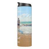 Aangepaste fototekst Naam Thermal Tumbler Uw foto' Thermosbeker (Geroteerd rechts)